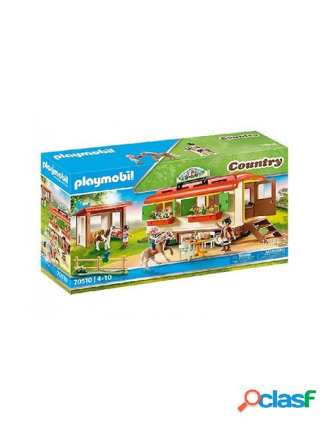 Playmobil - country ranch dei pony con roulotte