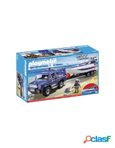 Police truck with speedboat