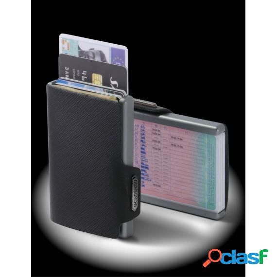 Porta Tessere Mondraghi Saffiano Black - Mini Wallet In