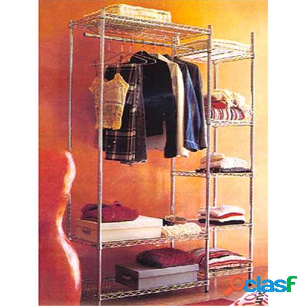 Porta abiti da ingresso 137x46x198 cm cromo line archimede