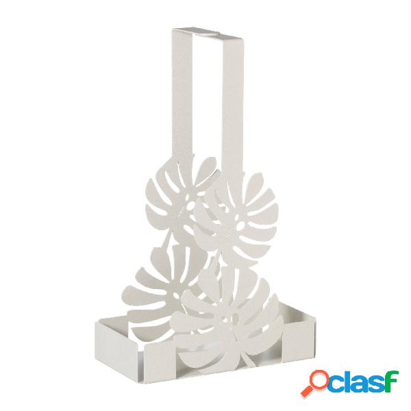 Porta bicchieri con foglie Monstera in metallo, 8x16x27h,