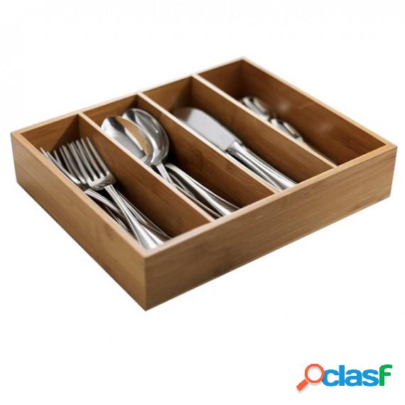 Portabustine / portaposate - in bamboo - 29 x 27,5 x 6 cm -