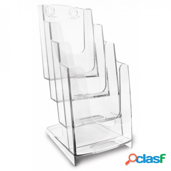 Portadepliant modulare - 4 tasche 1/3 A4 - 11,5x26,5x18,4 cm