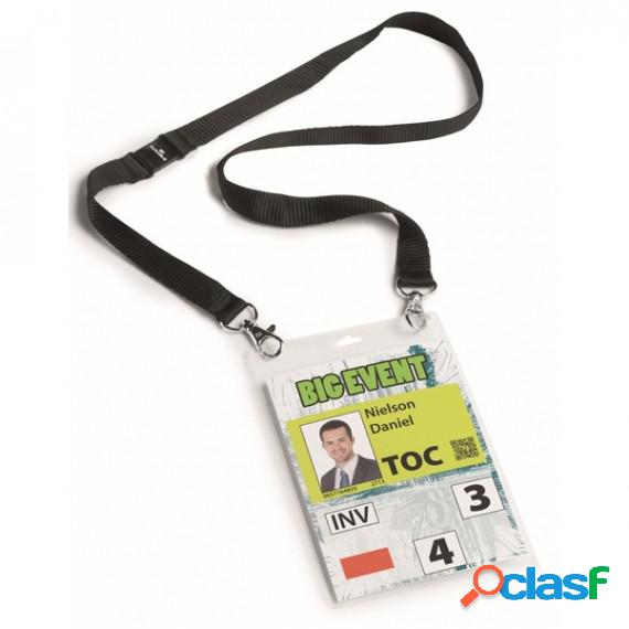 Portanome A6 per eventi - cordoncino nero - Durable - conf.