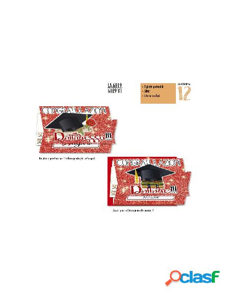 Portasoldi laurea glitter rosso