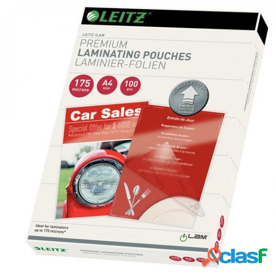 Pouches ILam - A4 - 216x303 mm - 2x175 micron - Leitz -