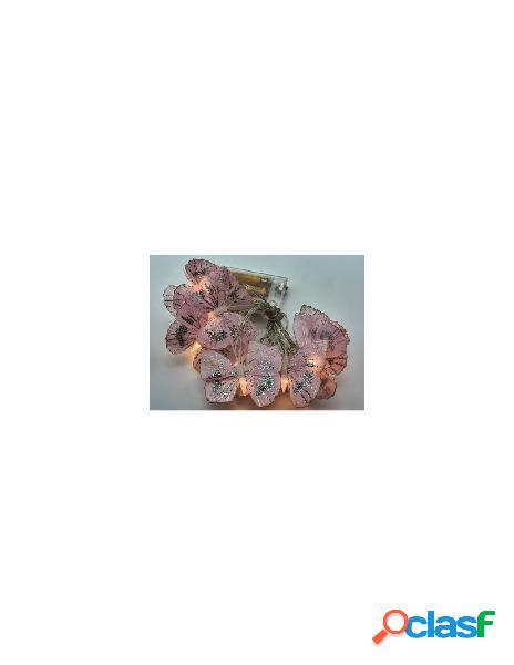 Pre qu italia - filo luci pre qu italia d2685 farfalle rosa