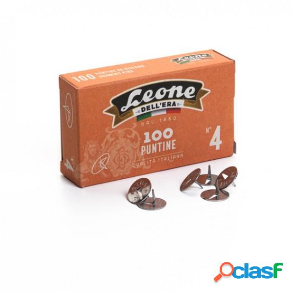 Puntine - n.4 - acciaio lucido - Leone - conf. 100 pezzi