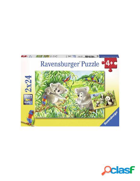 Puzzle 2x24 pz dolci koala e panda