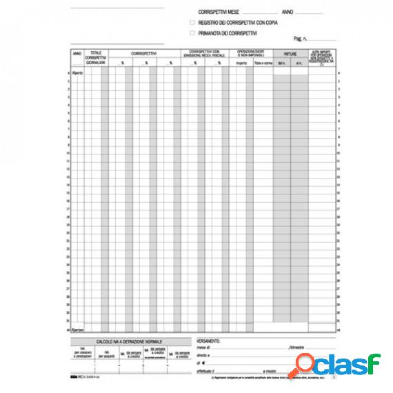Registro prima nota Iva corrispettivi - 25/25 fogli