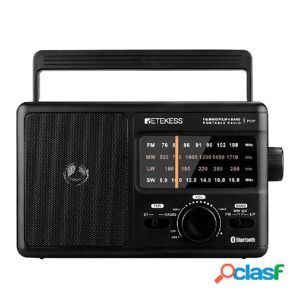 Retekes TR626 Radio AM FM SW LW 4-Band Radio bluetooth DSP