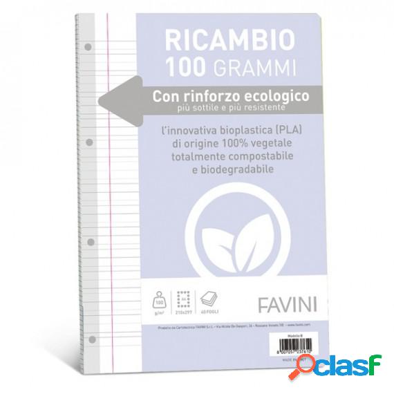 Ricambi c/rinforzo ecologico - A4 - 100 gr - 40 fg - rigo di
