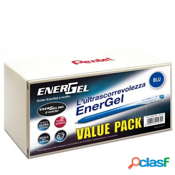 Roller a scatto Energel Slim - punta 0,7 mm - blu - value