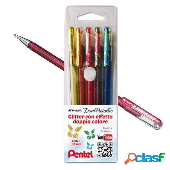 Roller gel Hybrid Dual Metallic - punta 1,0mm - 5 colori