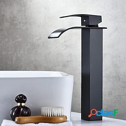 Rubinetto Miscelatore Lavabo Bagno A Cascata Alto Corto,