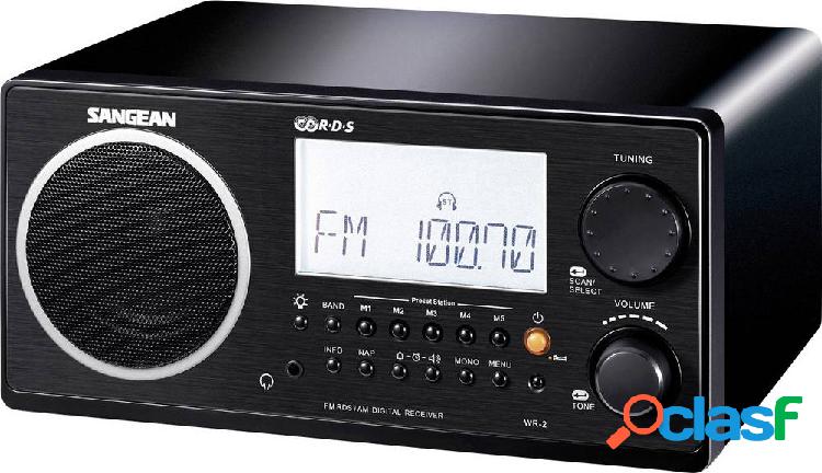 Sangean WR-2 Radio da tavolo Radio FM, nero MW