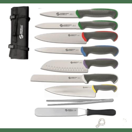 Set Pro-Chef di coltelli linea Tecna con pinza Chef, spatola