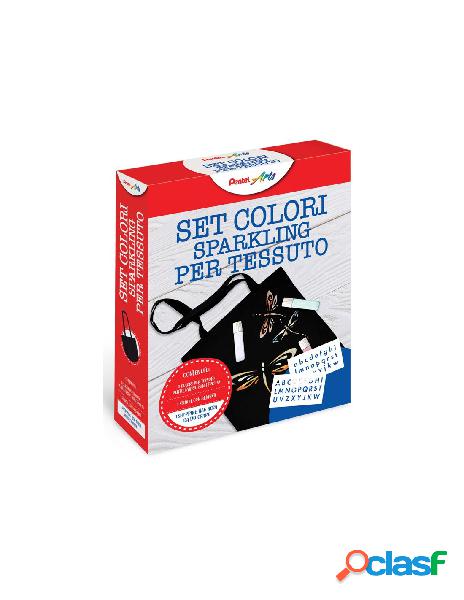 Set contenente: 1 conf. colori per tessuto sparkling
