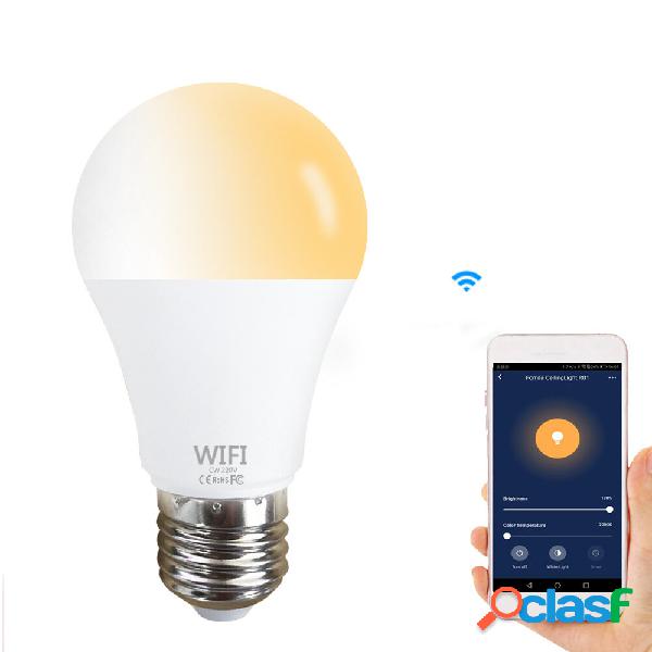 Smart WiFi E27 E26 Lampadina CW + WW AC110 / 220V Supporta