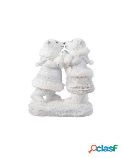 Statuina orsi colore bianco con glitter