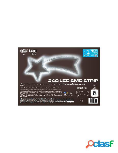 Stella cometa 80cm 2,5m smd strip led 192 led bianco