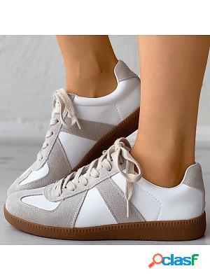 Suede Patch Colorblock Lace-up Sneaker