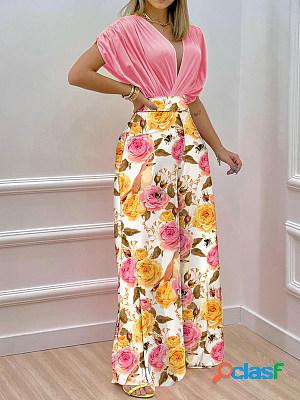 Summer Fashion Print Womens Two Piece Set