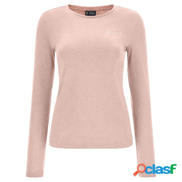 T-shirt elasticizzata a manica lunga con logo Freddy rame
