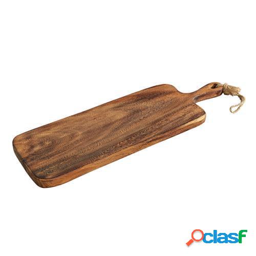 Tagliere rettangolare in legno di acacia con manico, cm