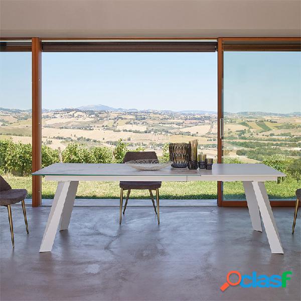 Tavolo allungabile Levante Keramic Invisible White 140x90 cm