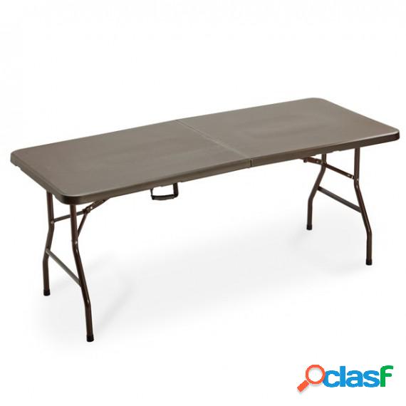 Tavolo pieghevole - in HDPE - 74 x 76 x 183 cm - noce -