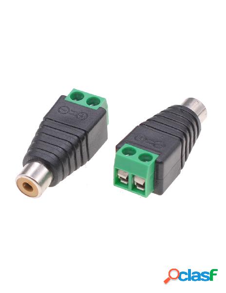 Techly - adattatore connettore terminal block 2-pin a rca