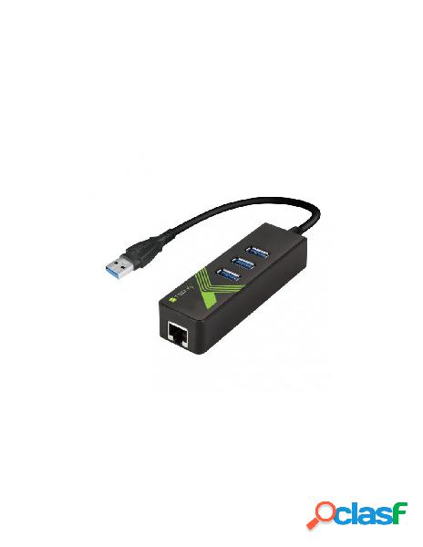 Techly - adattatore convertitore usb3.0 ethernet gigabit con