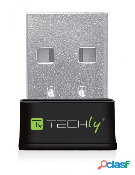 Techly - mini adattatore wifi usb dual band mu-mimo 2dbi