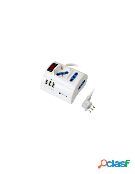 Techly - multipresa tavolo techly iups pcp desk10ap bianco
