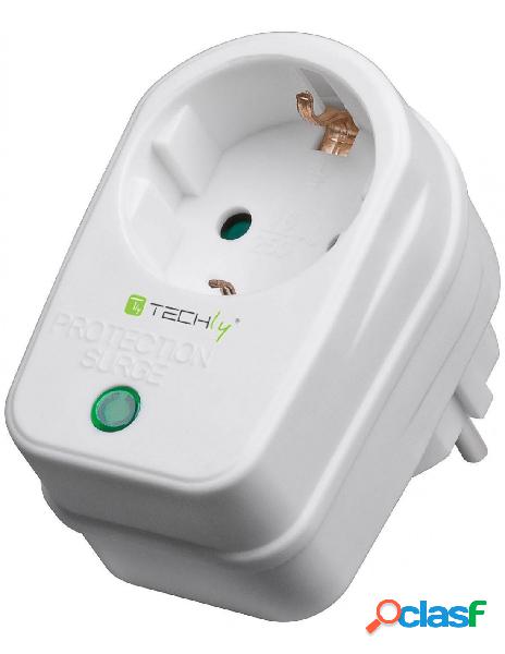 Techly - presa schuko con protezione sovratensione
