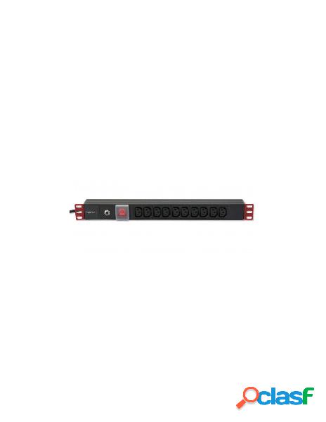 Techly professional - multipresa 10 posti vde da rack 19 con