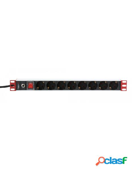 Techly professional - multipresa 8 posti da rack 19 spina