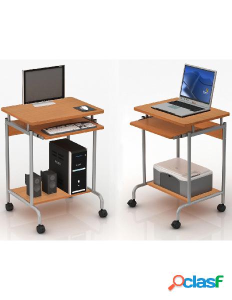 Techly - scrivania mobile compact per computer ripiano