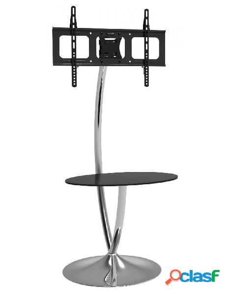 Techly - supporto a pavimento con base rotonda e mensola per