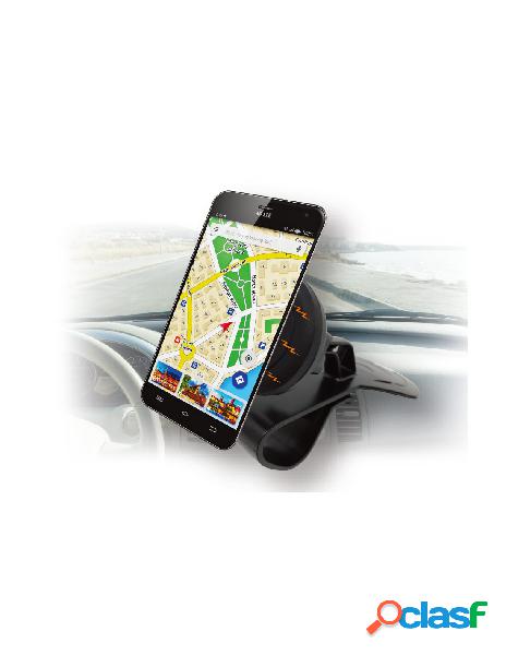 Techly - supporto magnetico a clip, per cruscotto auto, per