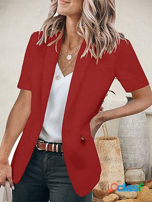 Temperament Fashion Loose Solid Color Suit Collar