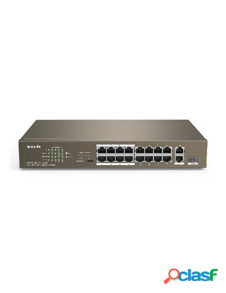 Tenda - switch con 16 porte poe 10/100mbps + 2 gigabit/sfp