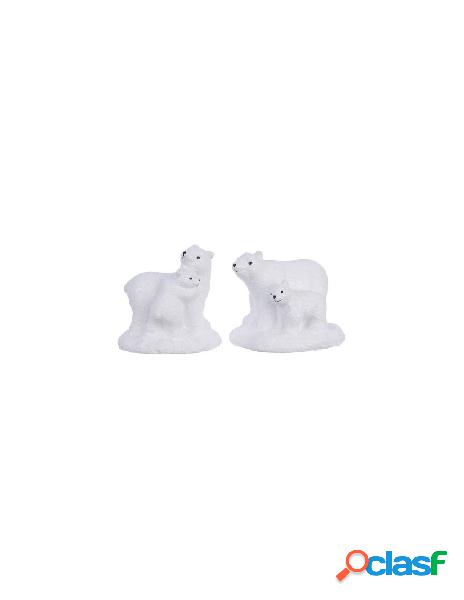 Terrac polar bears 2ass, colour: white/glitters, size:
