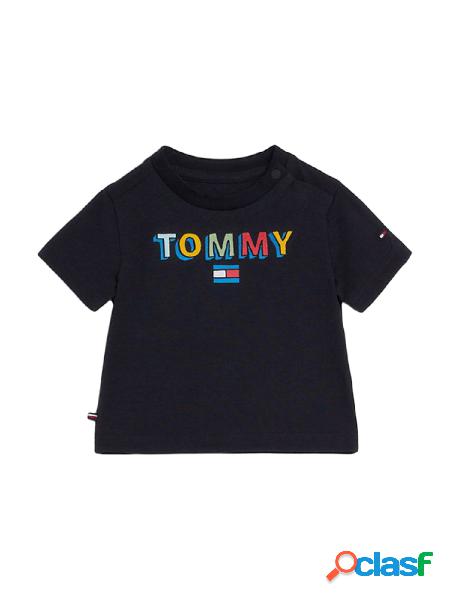 Tommy Hilfiger Tshirt neonato a manica corta con logo blu