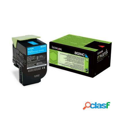 Toner originale Lexmark 80C2HCE 802HC CIANO