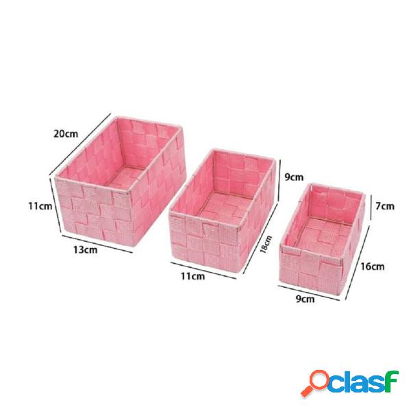 Trade Shop - 3 Cestini Tessuto Scatole Organizer Bagno Porta