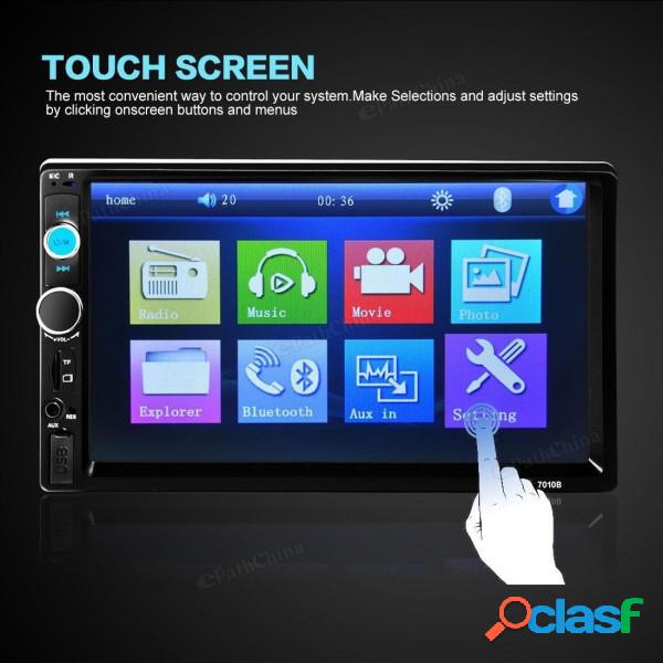 Trade Shop - 7010b 7" Hd 1080p Lcd Double-din Bluetooth Auto