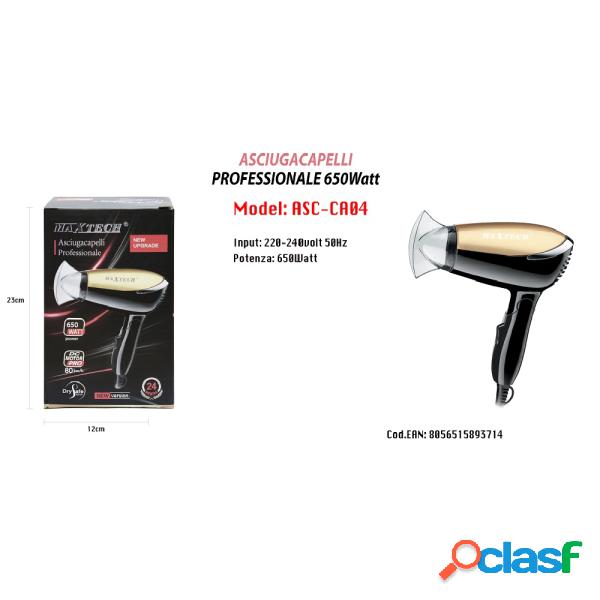 Trade Shop - Asciugacapelli Da Viaggio 650w Pieghevole Phon