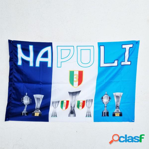 Trade Shop - Bandiera Con Coppe Trofei Italia 3° Scudetto